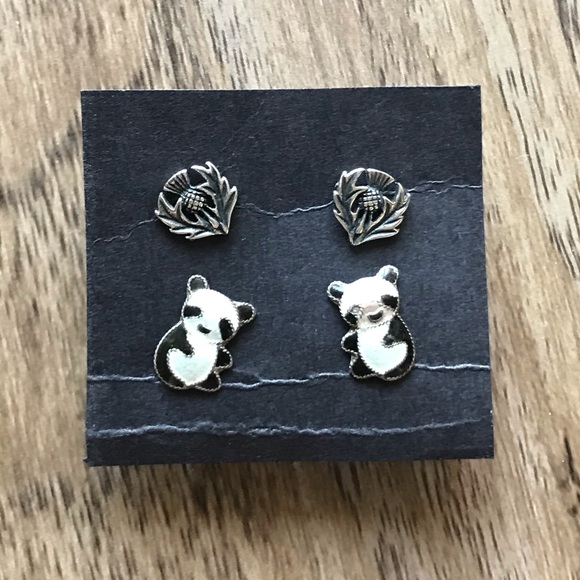 Sterling Silver Stud Earring Set - Picture 4 of 5